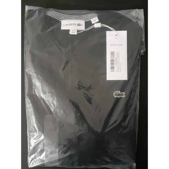 Lacoste Men's Long Sleeve V-Neck Sweater Sweater Black/Navy Blue/Flour S - Picture 2 of 2